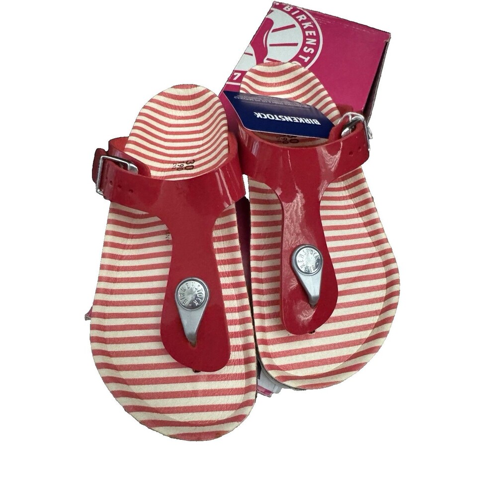 *NIB* Birkenstock Gizeh Kids Unisex Sandals Red Nautical Size 30 EU 12-12.5 US